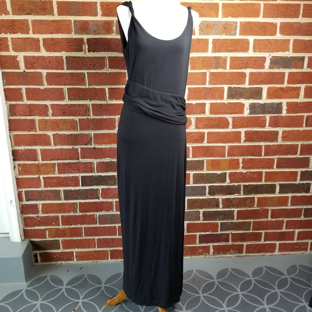 Tahari Luka Sleeveless Drape Maxi Dress M